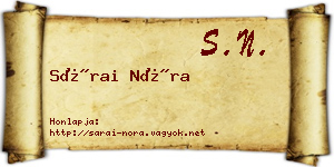 Sárai Nóra névjegykártya