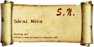 Sárai Nóra névjegykártya