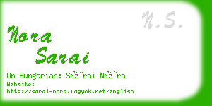 nora sarai business card